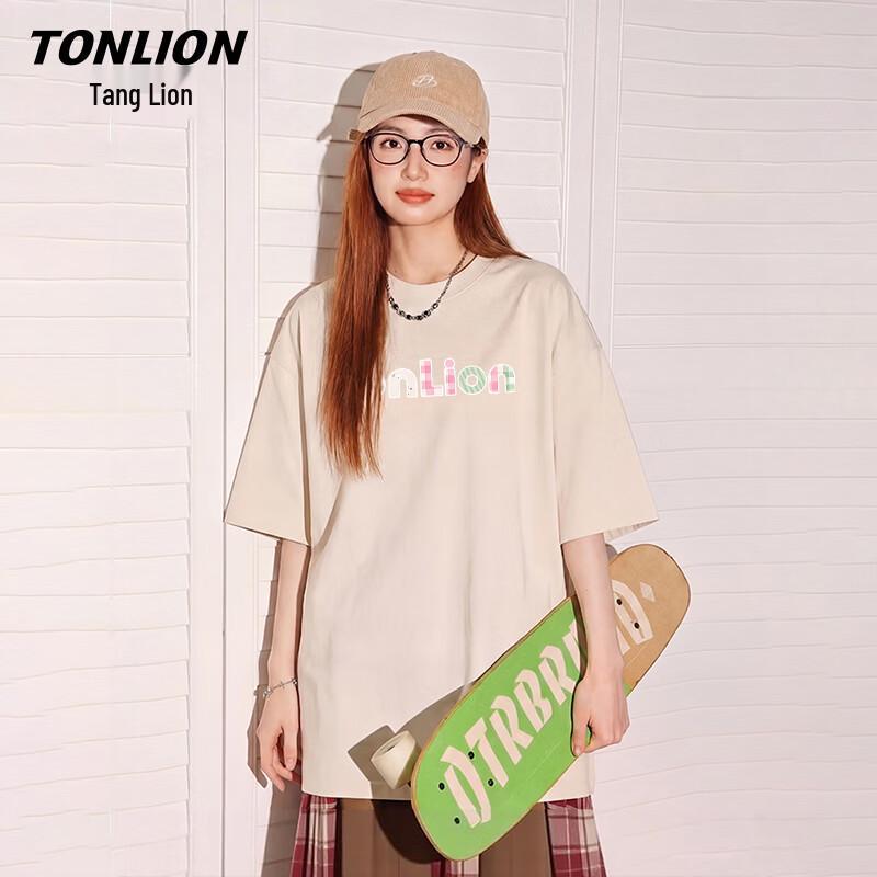 Женская футболка TonLion с коротким рукавом и логотипом TS из чистого хлопка