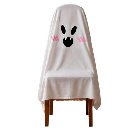 Easy Fit Ghost Chair Decor Halloween Cover, Cute Dining Reusable Seasonal Accents Decorative Slipcover for Holiday Party Home Furniture Protection