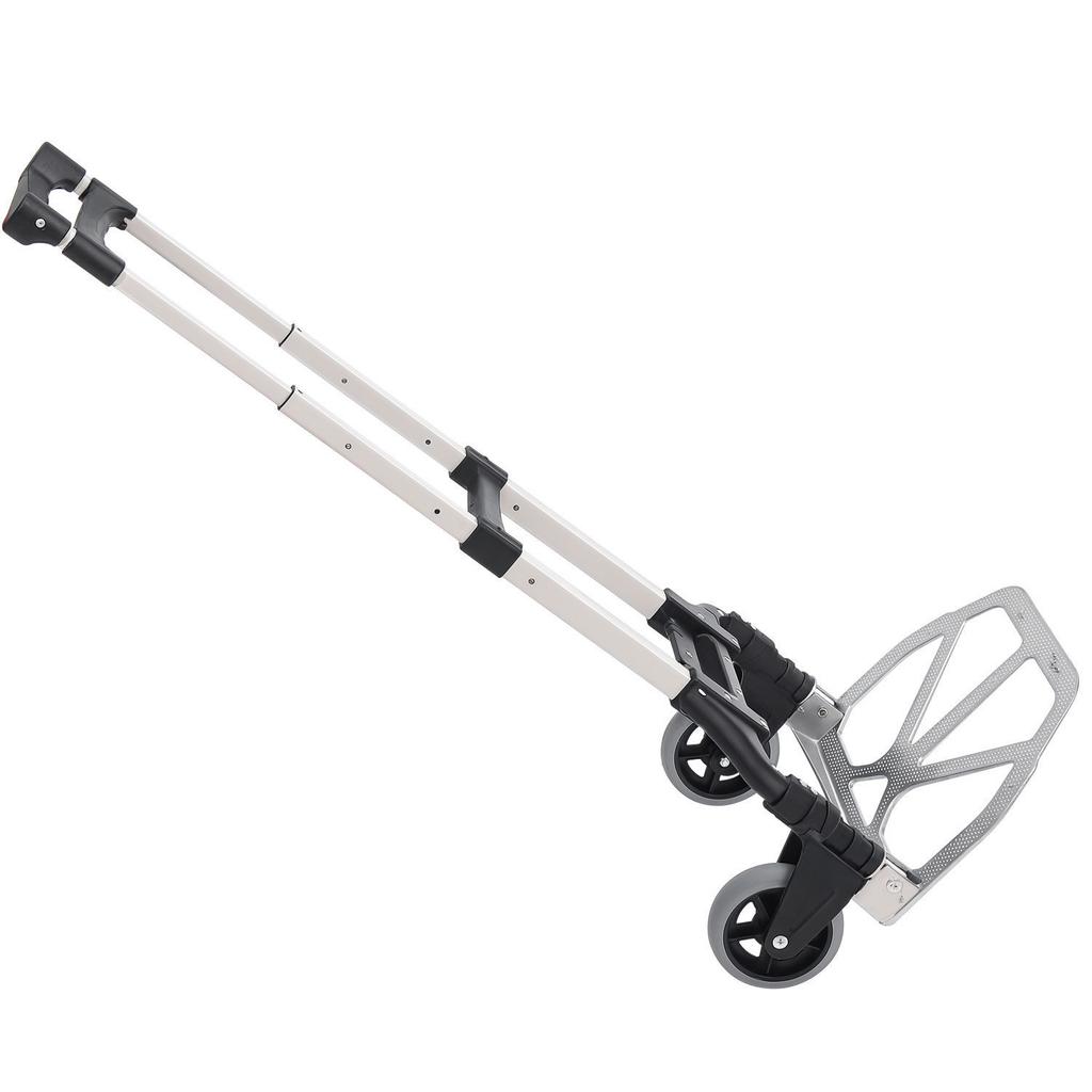 Aluminium Folding Hand Truck Trolley, Heavy Duty Foldable Sack Cart with Adjustable Telescoping Handle, 70KG Load Capacity