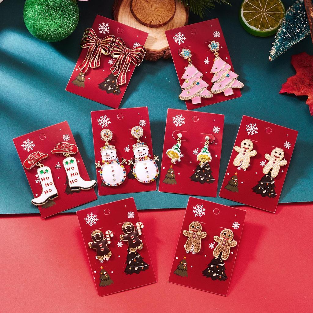Cross-border Christmas Cartoon Earrings: Cute Snowflake, Snowman, and Cookie Designs for Women