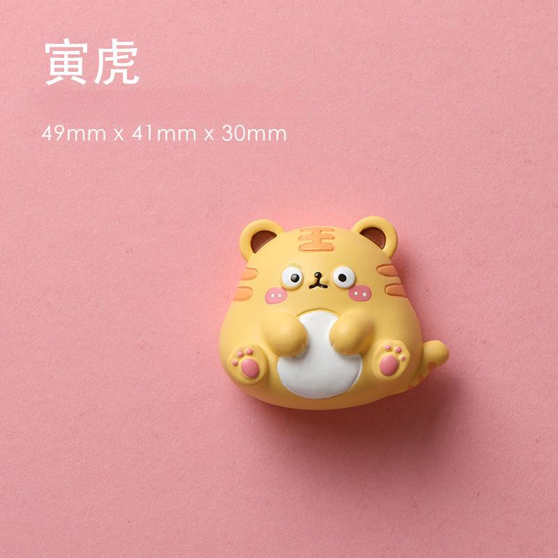Chinese Zodiac Refrigerator Sticker Resin Figurine Creative Magnetic Sticker Cartoon Cute Gift Decoration Magnet