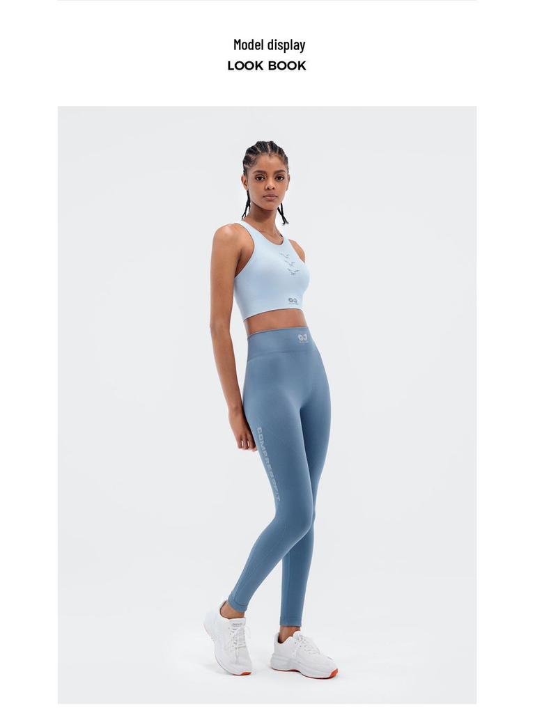 Женские бесшовные леггинсы для йоги с эффектом подтяжки ягодиц - Утягивающие, с эффектом «нюд», одежда для пилатеса и фитнеса (YJ05)