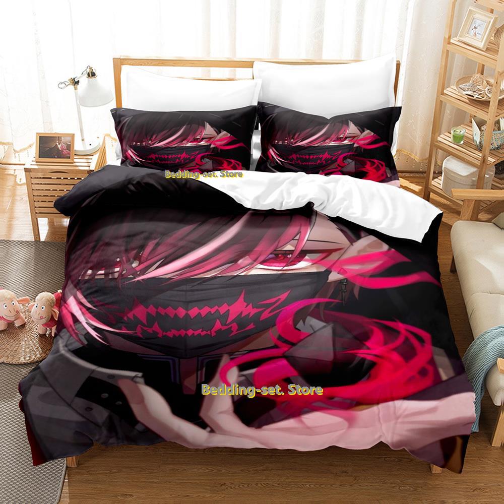 Kawaii 2023 New Ver Vermillion Bedding Set Cartoon Anime Three-piece Set Adult Kid Bedroom Duvetcover Sets 3D Kawaii
