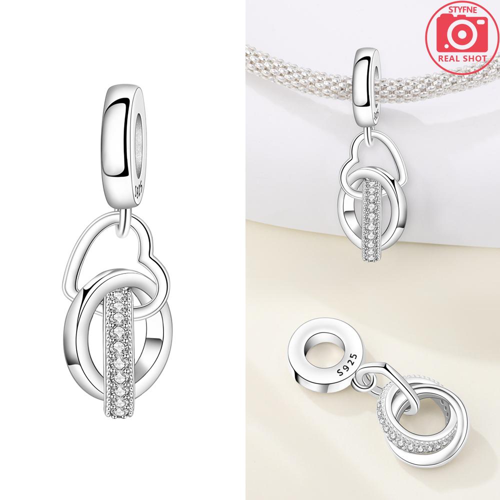 Pink Zircon Love copper Bead Charms Charm Bead Charms Compatible With Bracelets Women Jewellery Diy Anniversary Gift Delicate Accessories Bag Charm