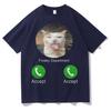 Футболка с мемом про кота, унисекс, женская, свободная, с круглым вырезом, Y2K, с коротким рукавом, повседневная, для ежедневной носки, короткий рукав, футболка, чистый хлопок, одежда
