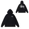 Hooded Sweatshirt Teens Streetwear Letter Dice Black Eight Loose Fit Winter Long Sleeve Top