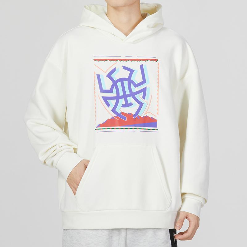 Adidas Графический принт Спортивная повседневная толстовка с капюшоном для мужчин Топы белого цвета IB3028