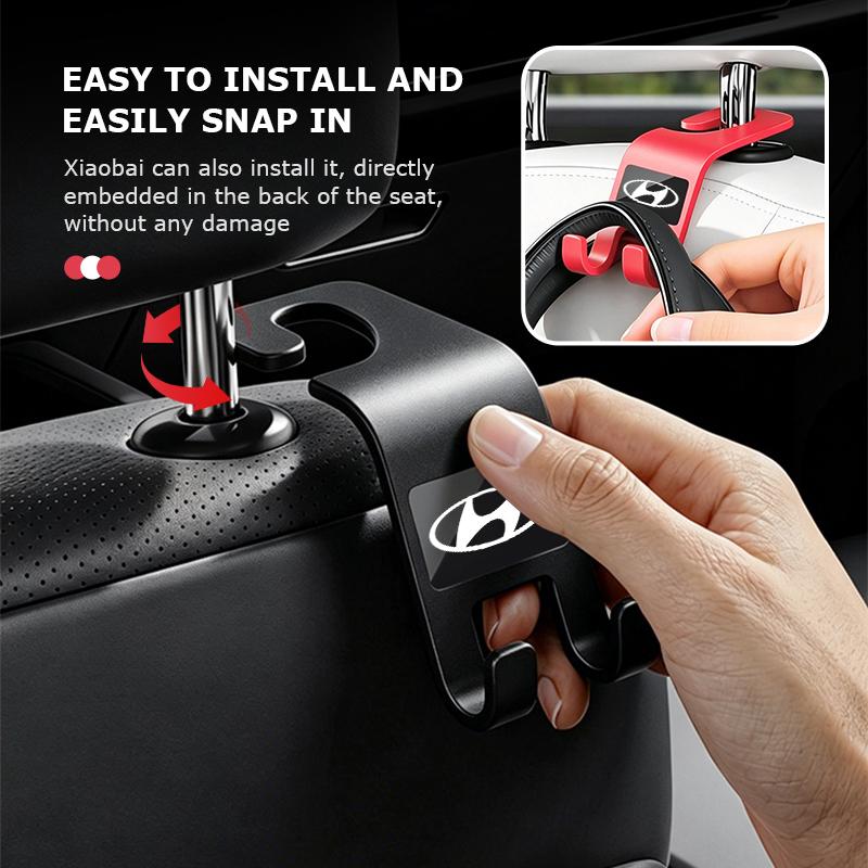 Car Logo Storage Hooks Headrest Hooks Car Seat Hanger Hook For Hyundai Genesis Azera GDI i10 i20 i30 i40 ix20 ix35 Accent R9