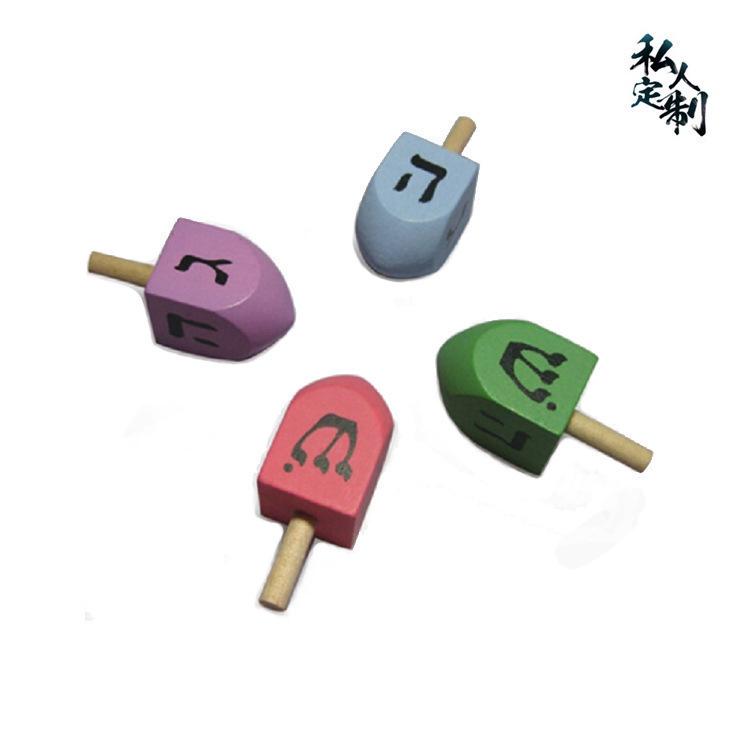 В наличии Четырехсторонний деревянный волчок с музыкальными символами из бука - Деревянная настольная декомпрессионная игрушка-украшение.