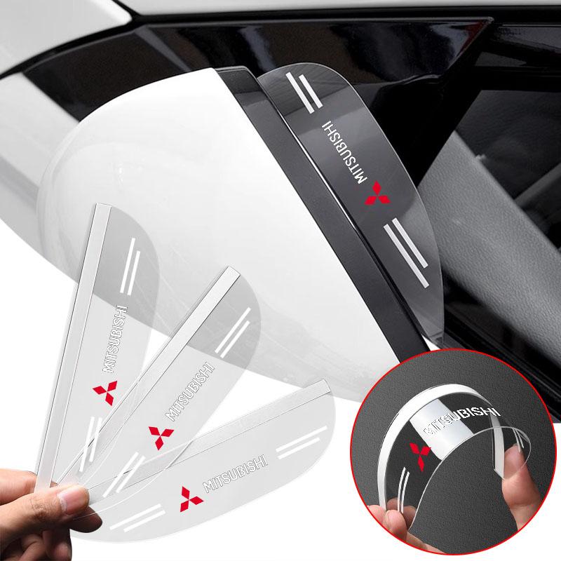 2Pcs Car Rear View Mirror Sticker Rain Shield Shade Cover Decoration Emblem For Mitsubishi ASX Lancer 10 Pajero Outlander L200