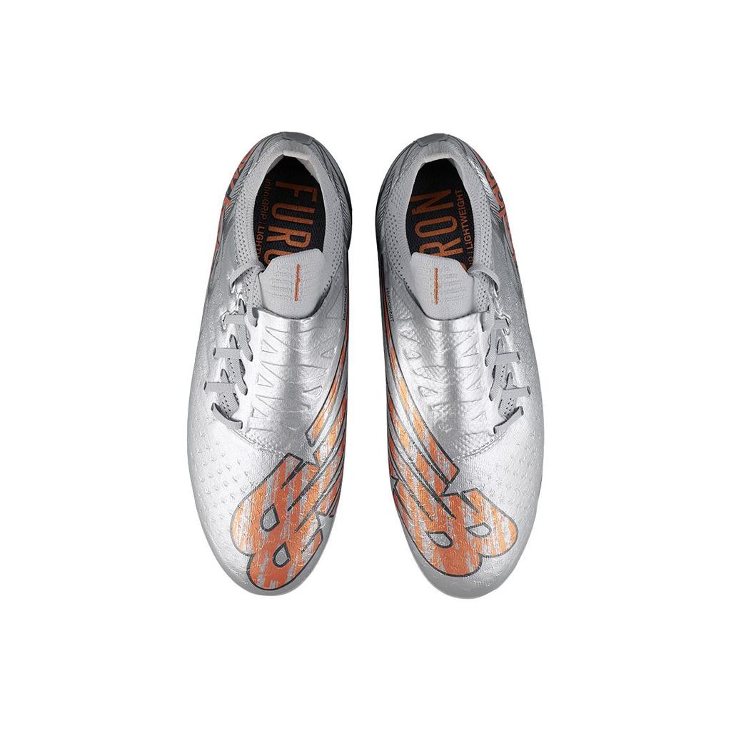 New Balance Furon V7 Pro Низкие Кроссовки Круглый Носок Шнуровка Высококлассные Взрослые TF Мужские Футбольные Бутсы Серебристо-Серый SF1TGG7-2E