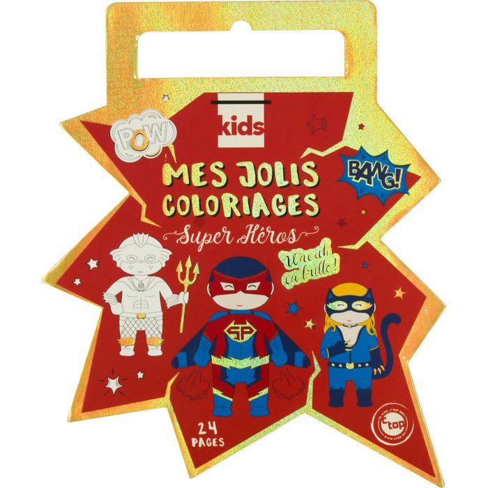MégaCréa DIY - Carnet de coloriage enfant avec foil 24 pages Super Héros
