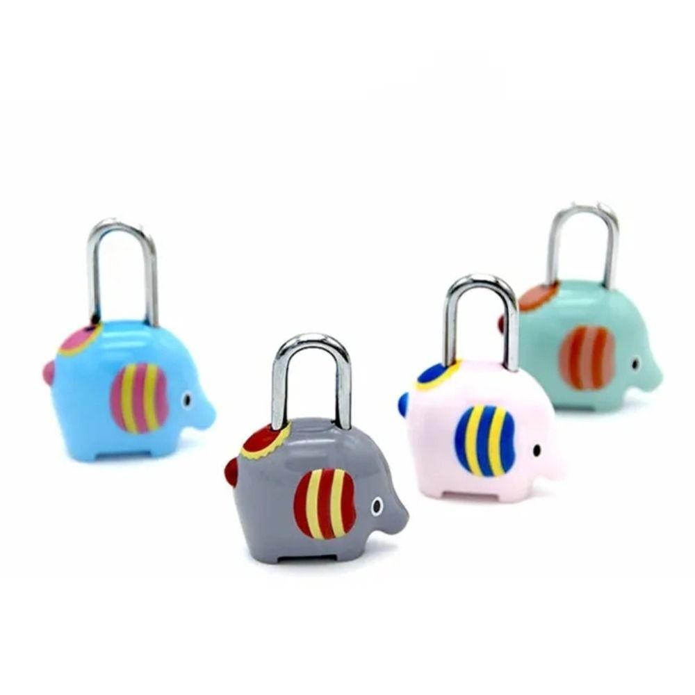 Random Color Dormitory Cabinet Lock Anti-theft Backpack Zipper Lock Cute Digit Password Lock Home