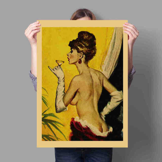 Сексуальная Красота Ретро Стиль Дизайн Живопись Искусство Домашнее Украшение Стен Картина Бар Кофейня Спальня Жизнь