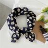Cotton Linen Flower Tie Printing Printed Scarf Korean Style Scarves Silk Scarf Small Square Scarf