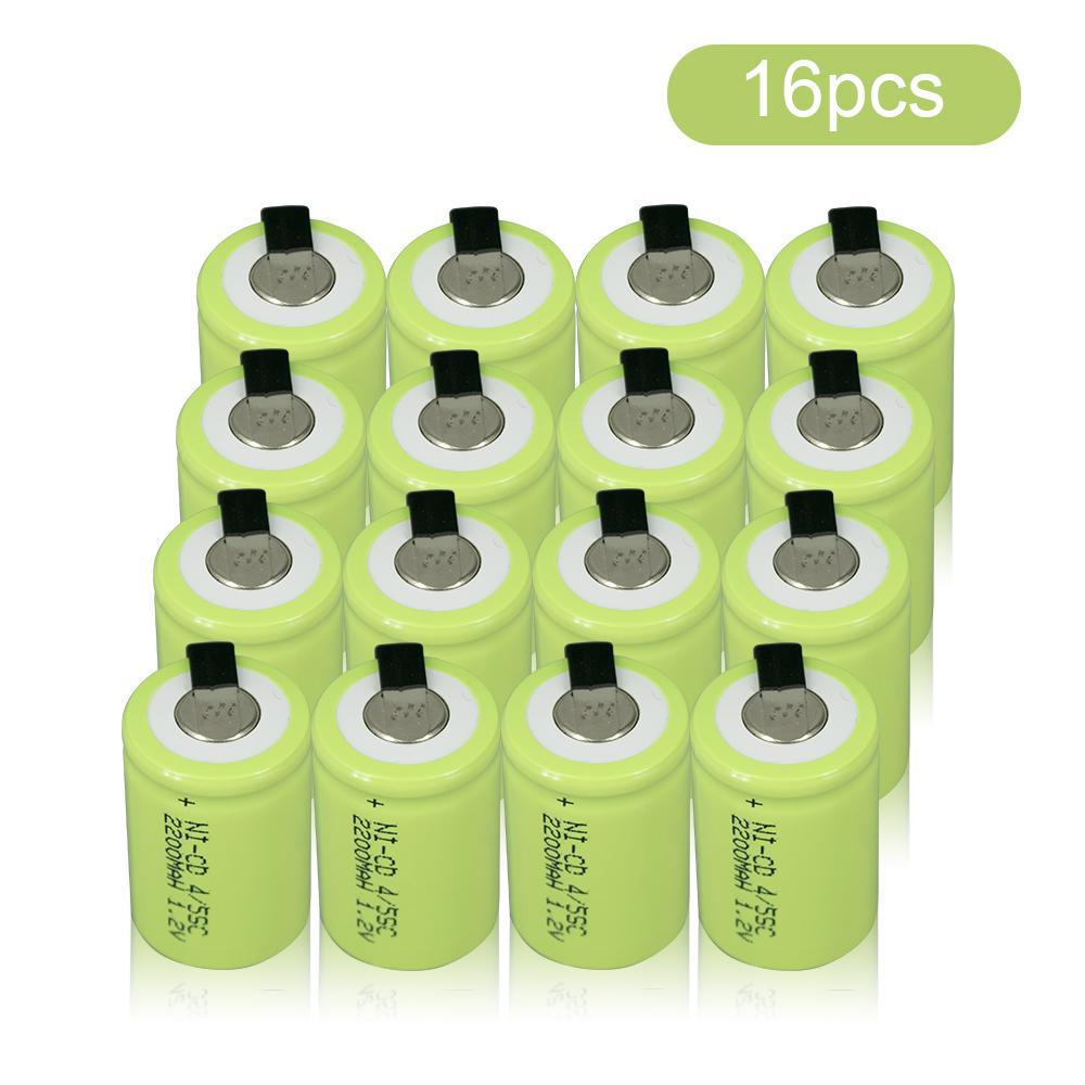 Аккумулятор 1,2 В, 2200 мАч, 4/5SC, ​​4/5 Sub C, NI-CD, со сварочными выступами, аккумуляторная батарея для отвертки, электрическая ручная дрель