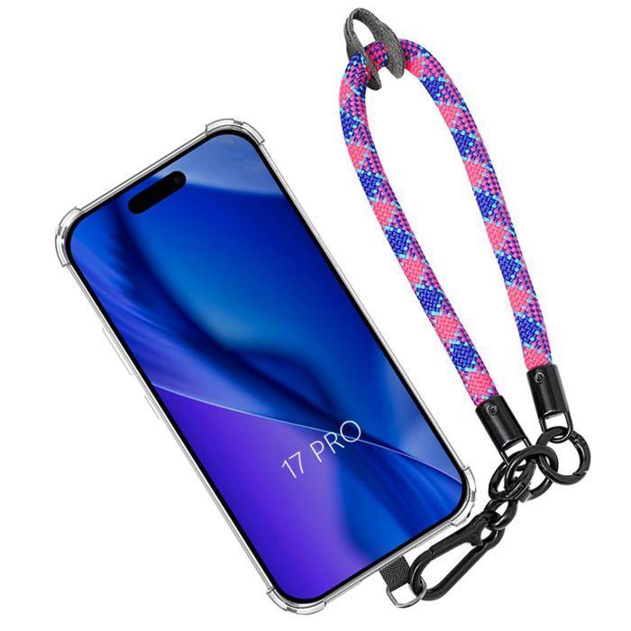 Coque de Protection - BOOLING - pour iPhone 17 Pro - Silicone avec Dragonne Tricolore Détachable