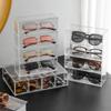 4-layer Plastic Drawer Storage Box Transparent Dustproof Glasses Cosmetic Desktop Stationery Storage Rack