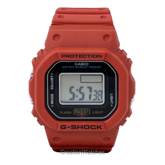 Casio G-Shock Нано Цифровые Красные Био-смола Ремешок Кварцевые DWN-5600-4 200М Унисекс Часы