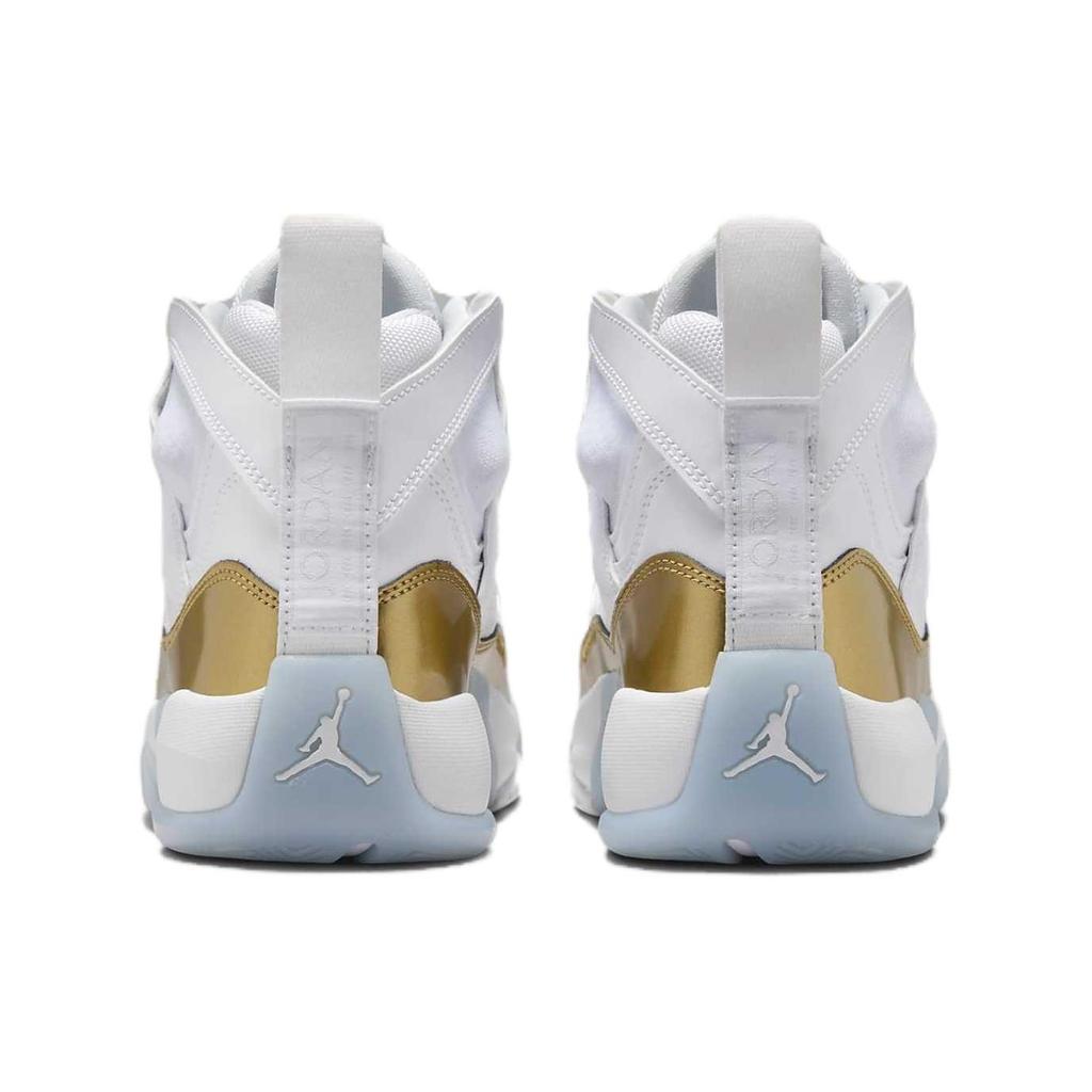 Женские кроссовки Air Jordan Jumpman Two Trey Белые/Металлик Золотой Ледяной Голубой/Черный DR9631-107