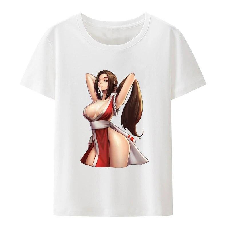 Футболка с принтом «Король бойцов» Mai Shiranui, женская одежда, хипстерская уличная одежда в стиле ретро, уличные модные топы в стиле хип-хоп