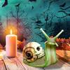 Craft Sculpture Garden Yard Halloween Skull Snail Figurine Gothic Home Decoration