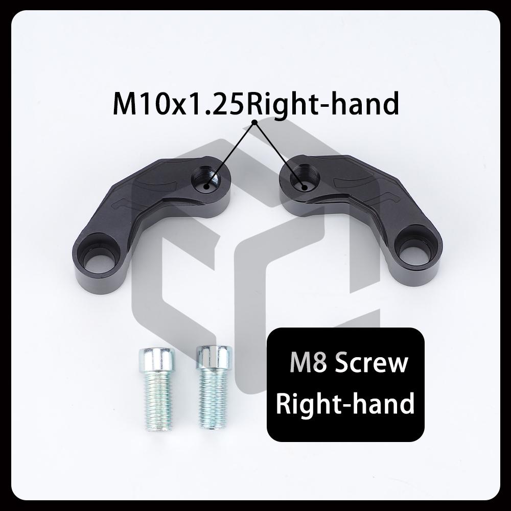 8mm /10mm Universal Motorcycle Mirror Base Motorcycle Mirror Mount Adapter Kit Aluminum Alloy Material CNC Technology Anodizing