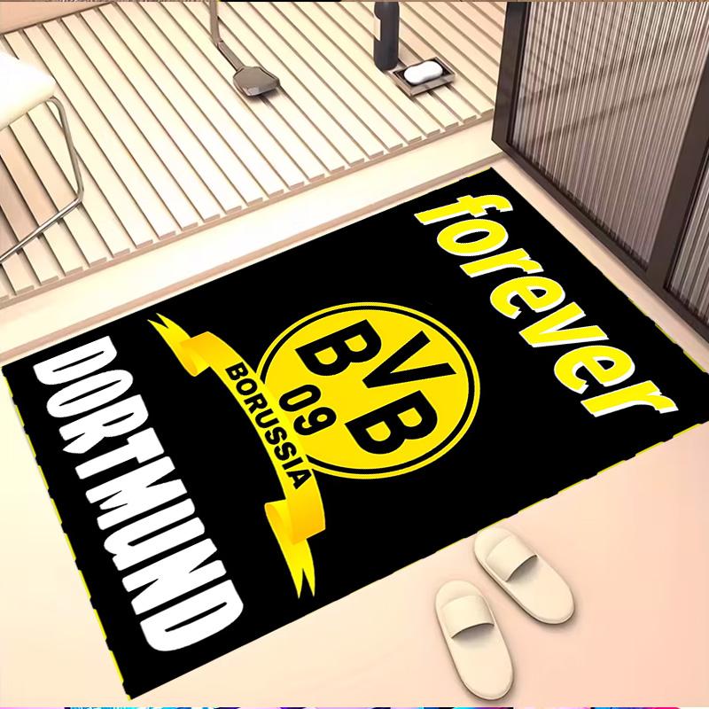 Borussia Dortmund Print Rug, Washable Floor Carpet, For Entryway Dorm Laundry Room Office Study, Home Decor Birthday Christmas Gift