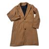 Men Solid Color Woolen Coat Autumn Winter Mid-Length Windbreaker with Pockets Lapel Long Sleeve Single Breasted Formal Outwear