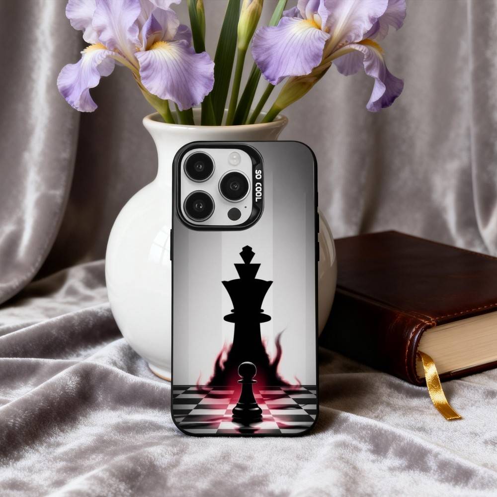Крутой чехол для телефона C-Chess A-Art для iPhone17,16,15,14,13,12,11 Plus,Pro Max Черный Конфетный серебристый чехол для телефона