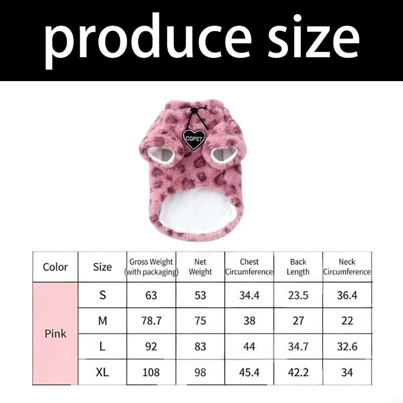 Fleece Lined Winter Cats Clothing for Maximums Warmth and Comfortable in Cold Environment with Leopards Print