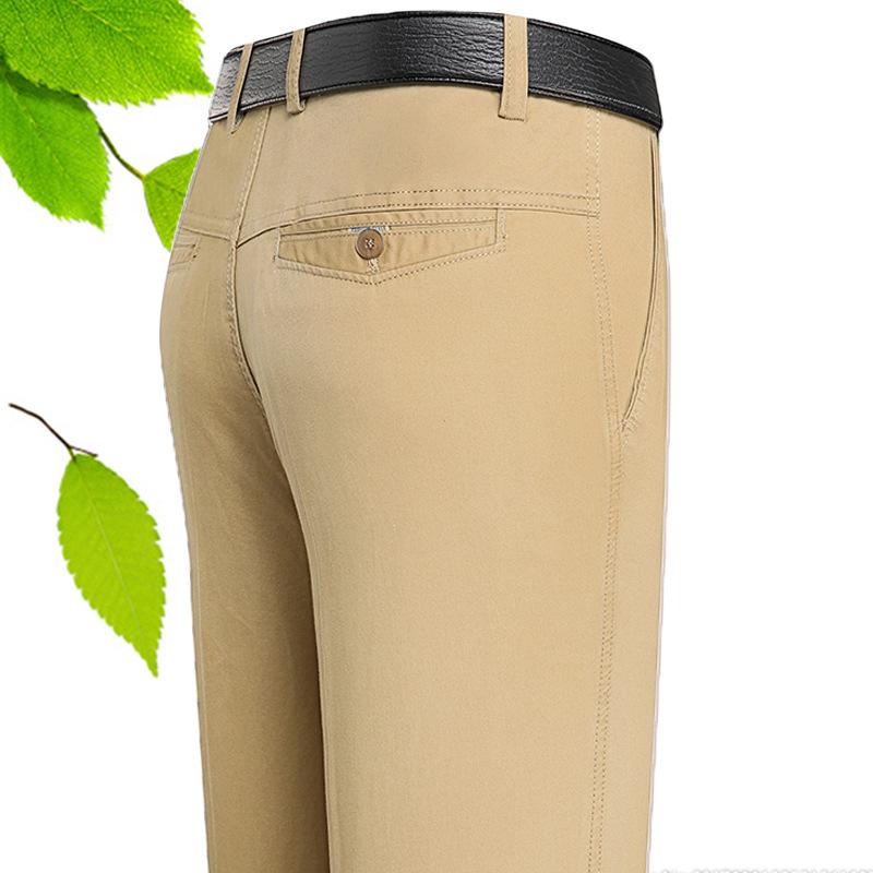 Повседневные мужские брюки, свободные прямые брюки с высокой талией для мужчин среднего возраста