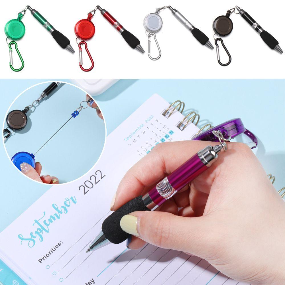 Pull Rope Stationery Ring Lanyard Neutral Pen Writing Tools Ballpoint Pen Easy Pull Buckle Pen