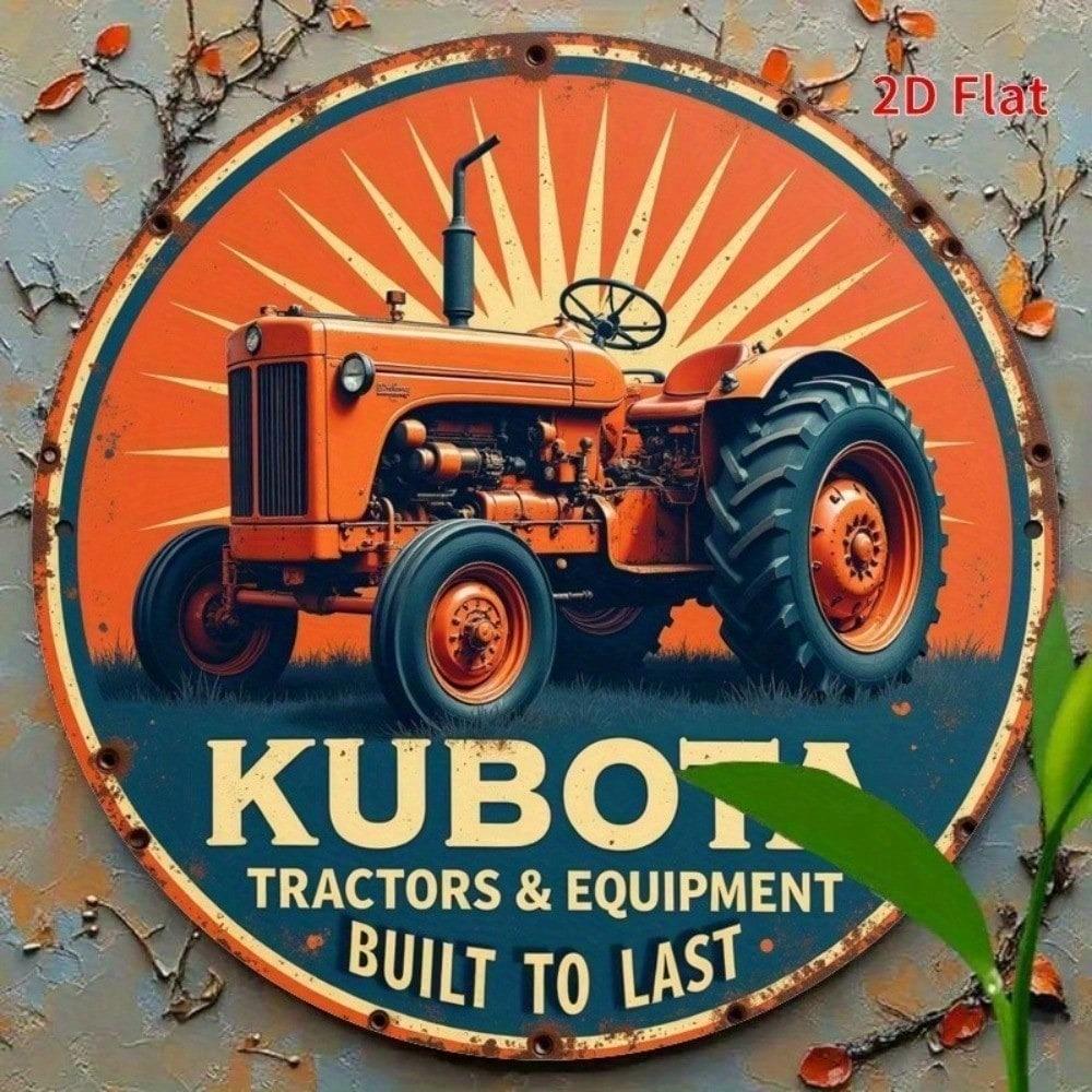 Винтажная металлическая жестяная табличка с изображением трактора Kubota, ретро-декор для стены с сельскохозяйственной техникой, для гаража, мужской комнаты