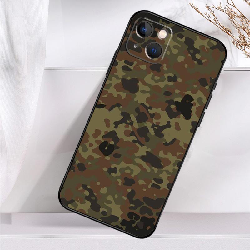 Flecktarn Camouflage Camo Phone Case For iPhone 14 13 12 11 16 15 Pro Max Plus Mini 7 8 X XR XS Max Soft Cover