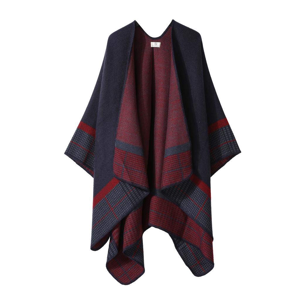 Плащ двухсторонний однотонный клетчатый большой платок теплый и утолщенный леопардовый принт внешний платок женский летний