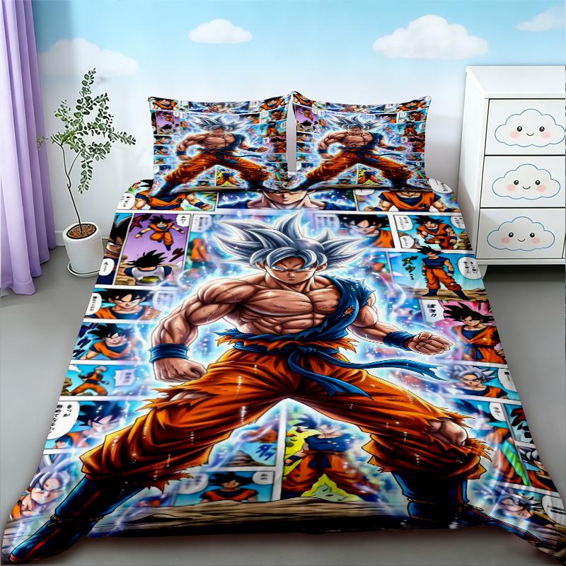 Пододеяльник Аниме Dragon Ball Комплект постельного белья Goku Чехол на одеяло Наволочка Двуспальный Queen King Размер Детская спальня Домашний текстиль