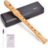 Eastar ERS-31BM Soprano Recorder, Maple, Baroque Style, C Key, Junior High School Grade, Includes Case and Care Kit, Suitable for Beginners