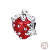 Медный кулон с бусинами Красный блестящий циркон Фрукт Клубника Вишня Для оригинального браслета 3 мм Женские изящные украшения