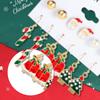 6 Pairs Ladies Christmas Series Earrings With Santa Claus Zircon Pattern Fashionable And Cute Cartoon Alloy Earrings Accessories