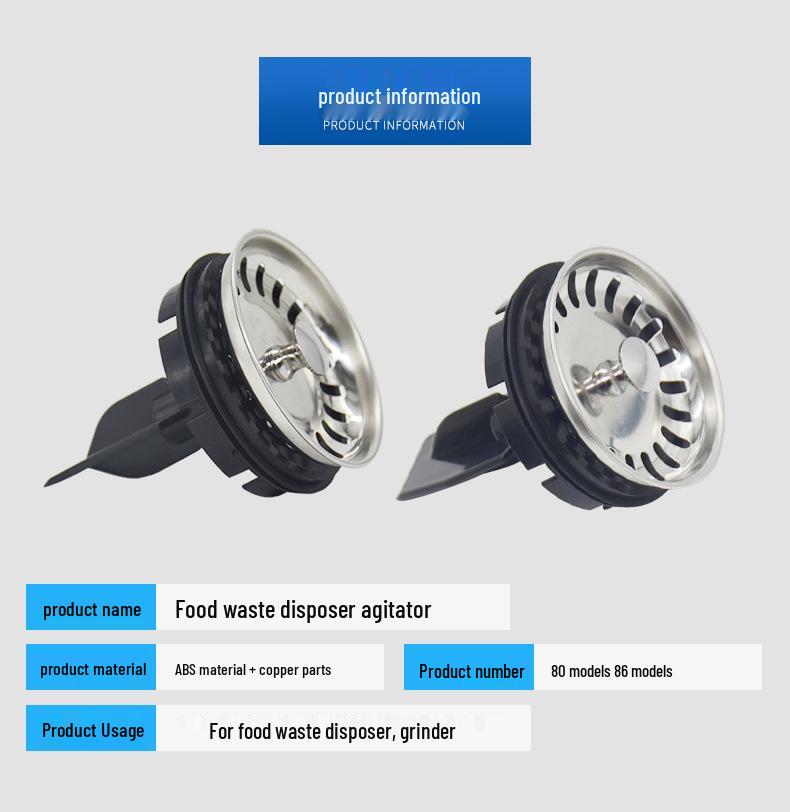 Beck & Decker-Compatible Garbage Disposal Clog Filter, Feeder Bowl, Water Stopper, and Pushing Rod (Fits 80 Models)