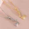 Korean-Style Gold-Plated Elk Pendant Clavicle Necklace - Sweet Christmas Gift