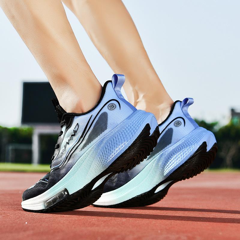 Popcorn Carbon Plate Soft Shock Absorption Rebound Running Shoes Light and Comfortable Air Cushion Mesh Shoes Outdoor Physical Training Shoes