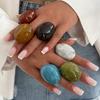Vintage Irregular Smooth Resin Plastic Rings for Women New Trend Boho Geometric Finger Rings Aesthetic Party Jewelry