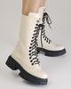 Boots with High Lacing Teona 370 36 Milky Leather
