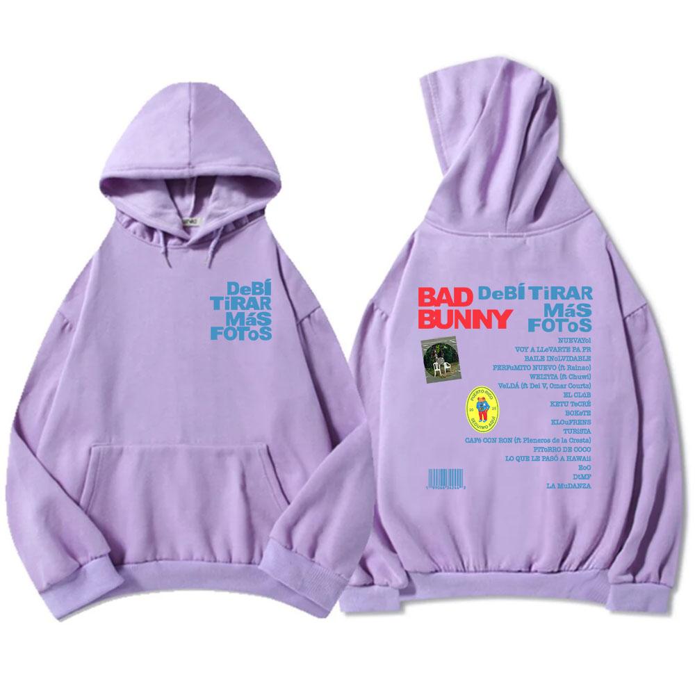 Unisex Streetwear Bad Bunny DTMF Hoodies 2025 New Album Debí Tirar Más Fotos Printing Sweatshirts Winter Comfortable Male Hoodie
