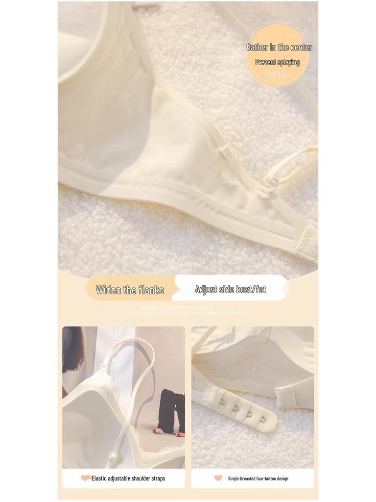 Summer Seamless Lace Backless Camisole Bra for Women - Gathering, Thin Straps, U-Back Design.