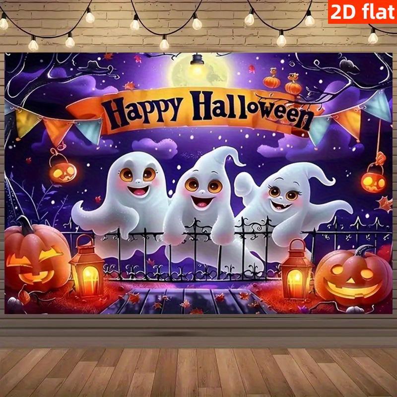 2D flat Halloween ghost pattern banner, decoration, photography background, suitable for living roomzyc