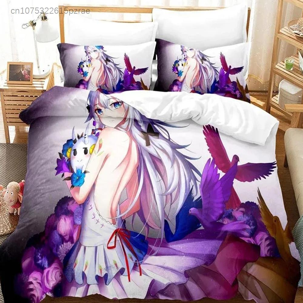 Набор пододеяльников VTuber Ninomae Kawaii с 3D-печатью для спальни мальчика Односпальный Двуспальный Квинсайз Кингсайз