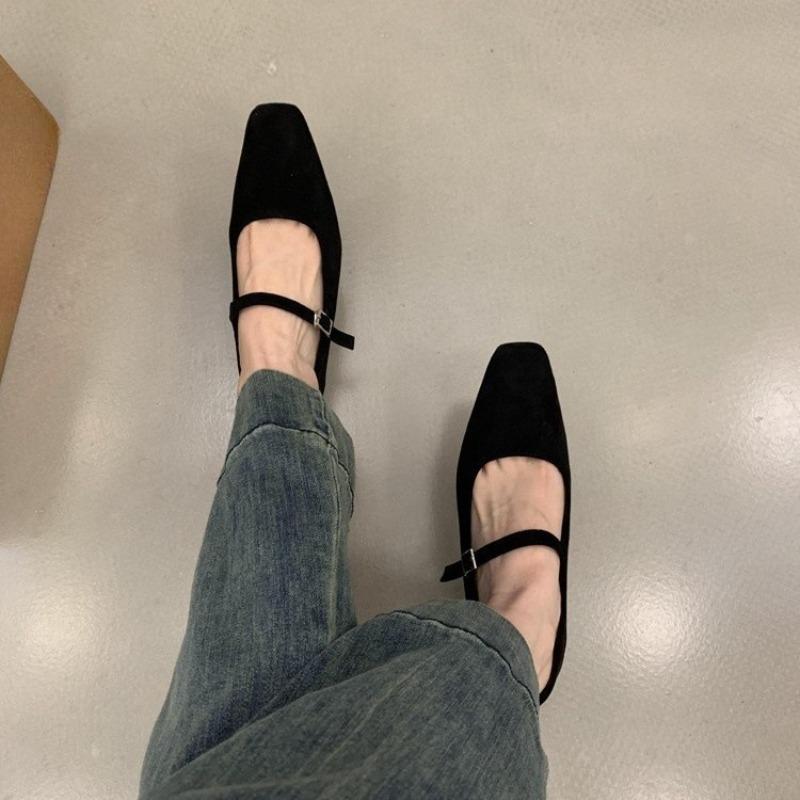 Ретро Бархатные Туфли Мэри Джейн Женские Туфли на Танкетке Весна Осень Новые Летние Юбка Вечерние Универсальные Для Поездок на Работу Туфли на Высоком Каблуке